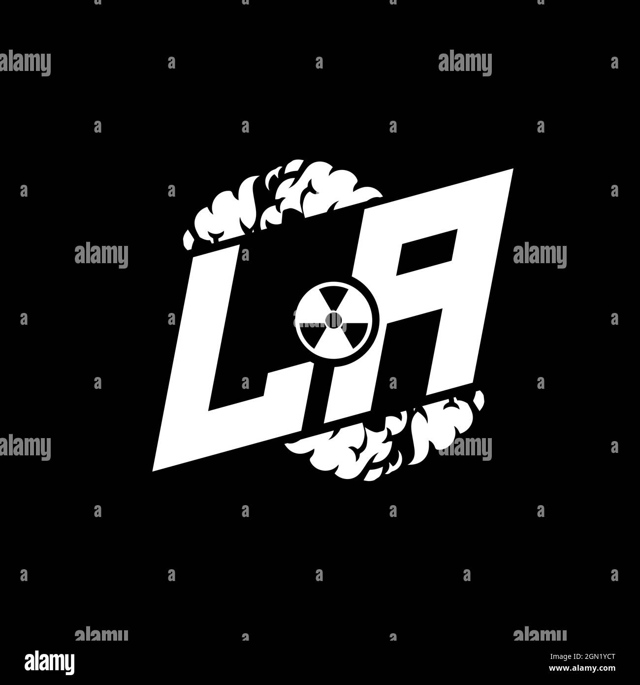 LA Initial ESport Monogram with Shape and Smoke Style template vector Stock Vector