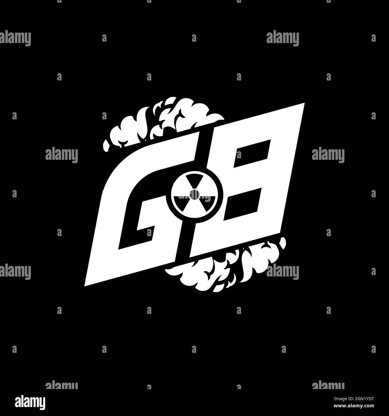 GB Initial ESport Monogram with Shape and Smoke Style template vector Stock Vector