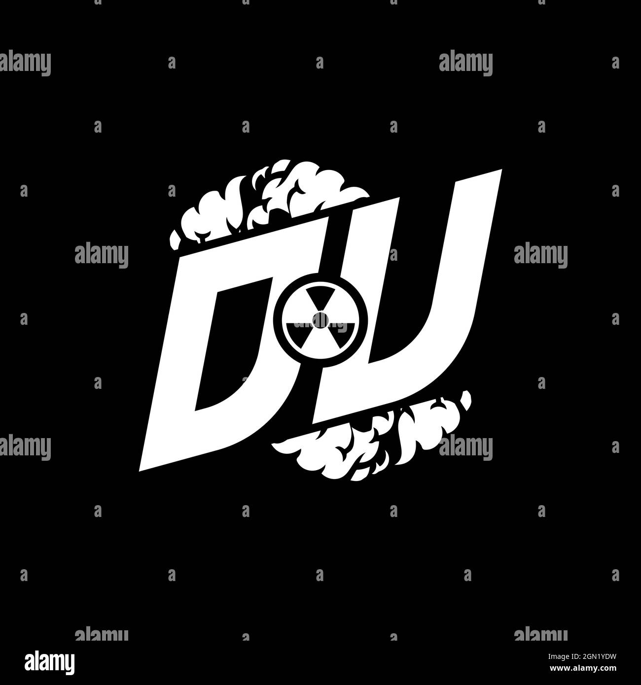 DU Initial ESport Monogram with Shape and Smoke Style template vector Stock Vector