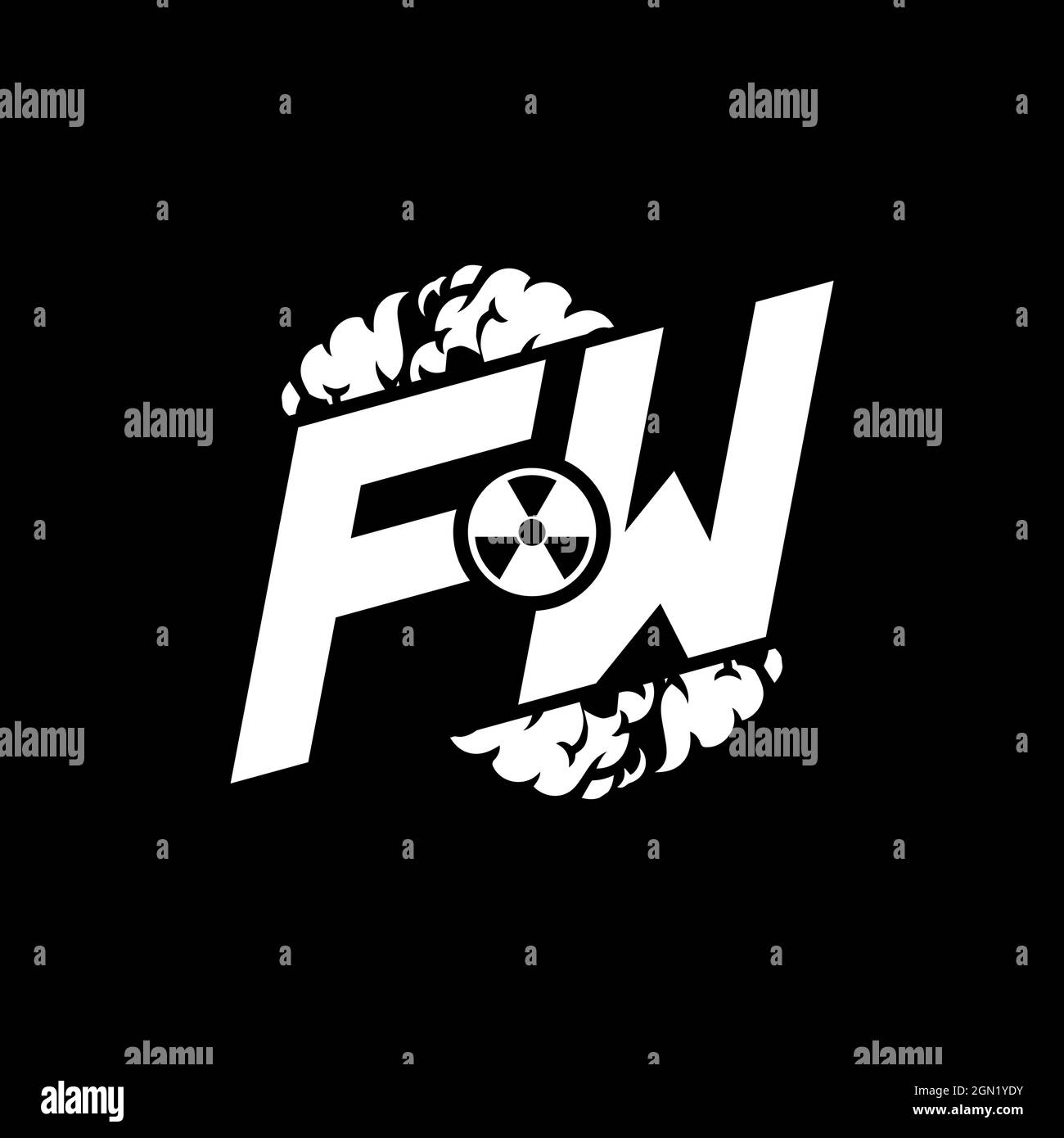 FW Initial ESport Monogram with Shape and Smoke Style template vector Stock Vector