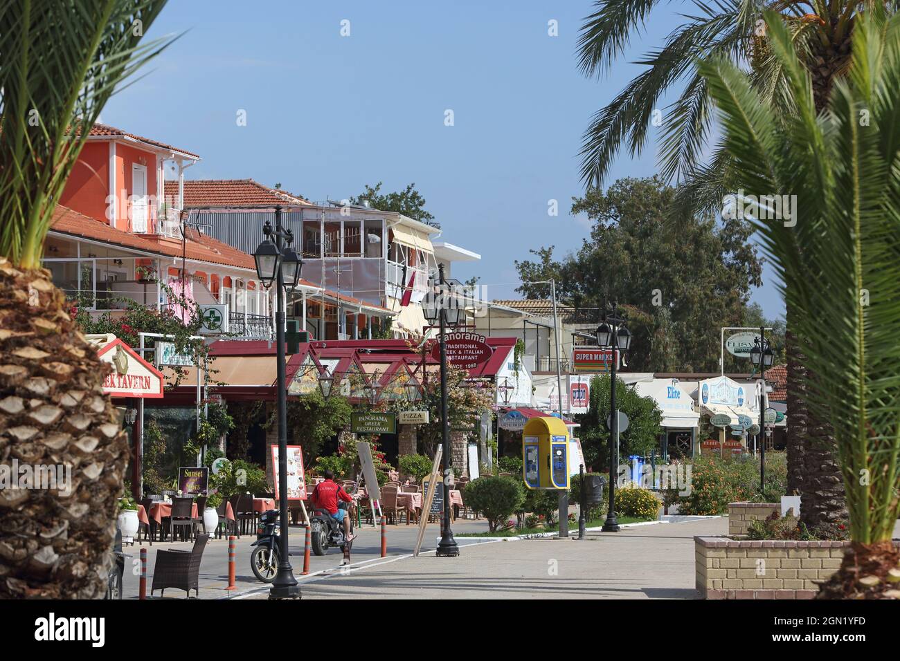 Waterfront promenade of the town of Nydri, Lefkada Island, Ionian Islands,  Greece Stock Photo - Alamy