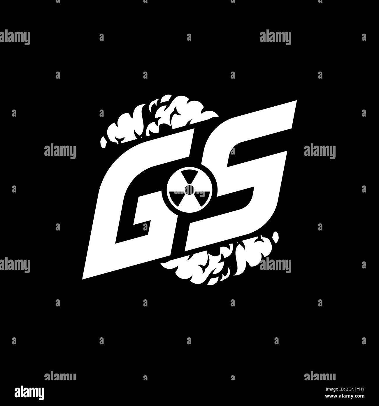 GS Initial ESport Monogram with Shape and Smoke Style template vector Stock Vector