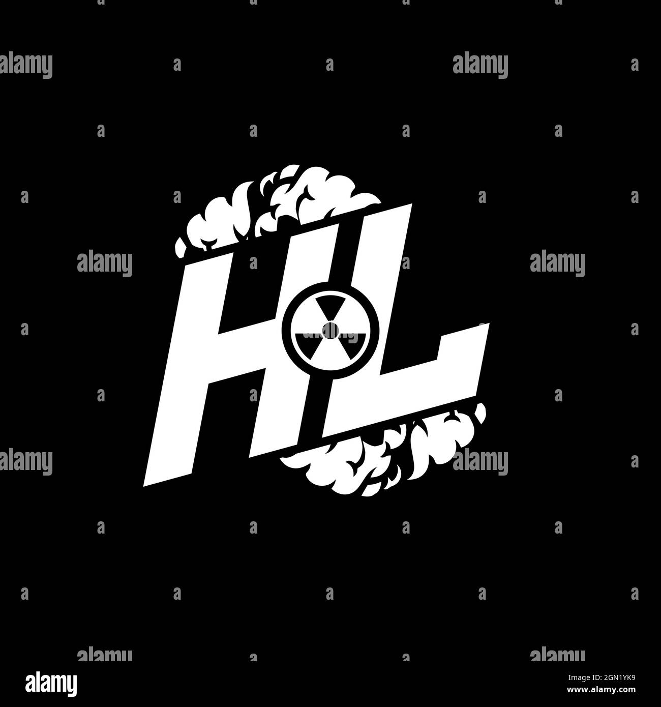 HL Initial ESport Monogram with Shape and Smoke Style template vector Stock Vector