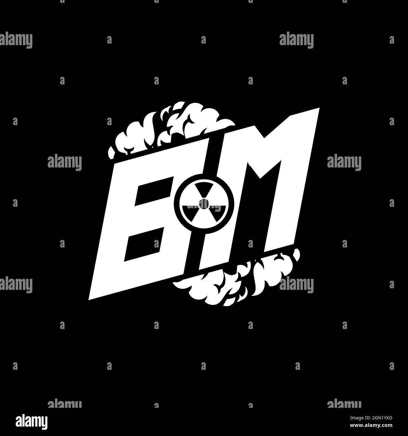 BM Initial ESport Monogram with Shape and Smoke Style template vector Stock Vector