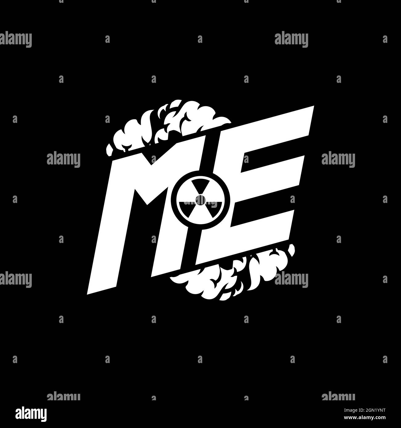 ME Initial ESport Monogram with Shape and Smoke Style template vector Stock Vector