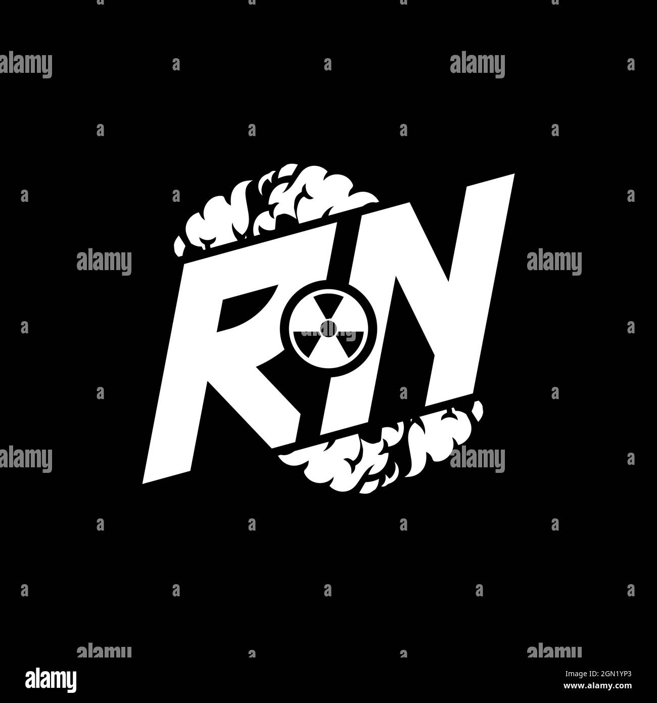 RN Initial ESport Monogram with Shape and Smoke Style template vector Stock Vector