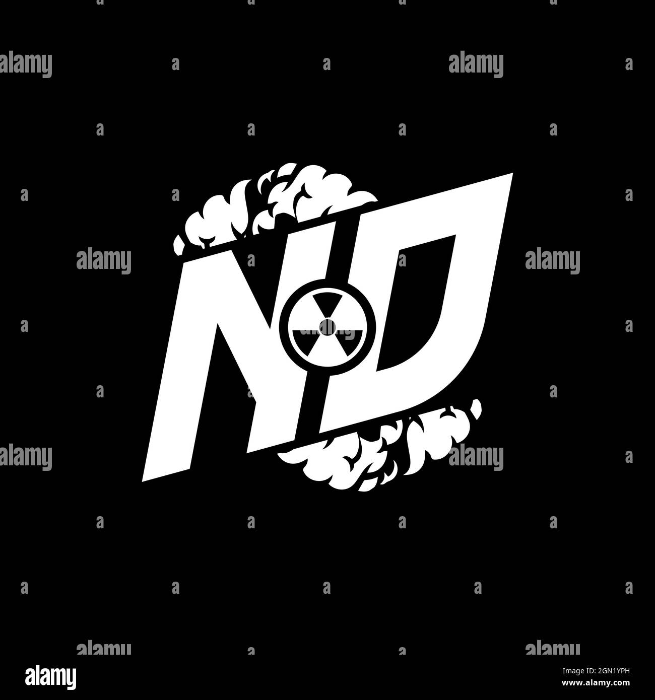 ND Initial ESport Monogram with Shape and Smoke Style template vector Stock Vector
