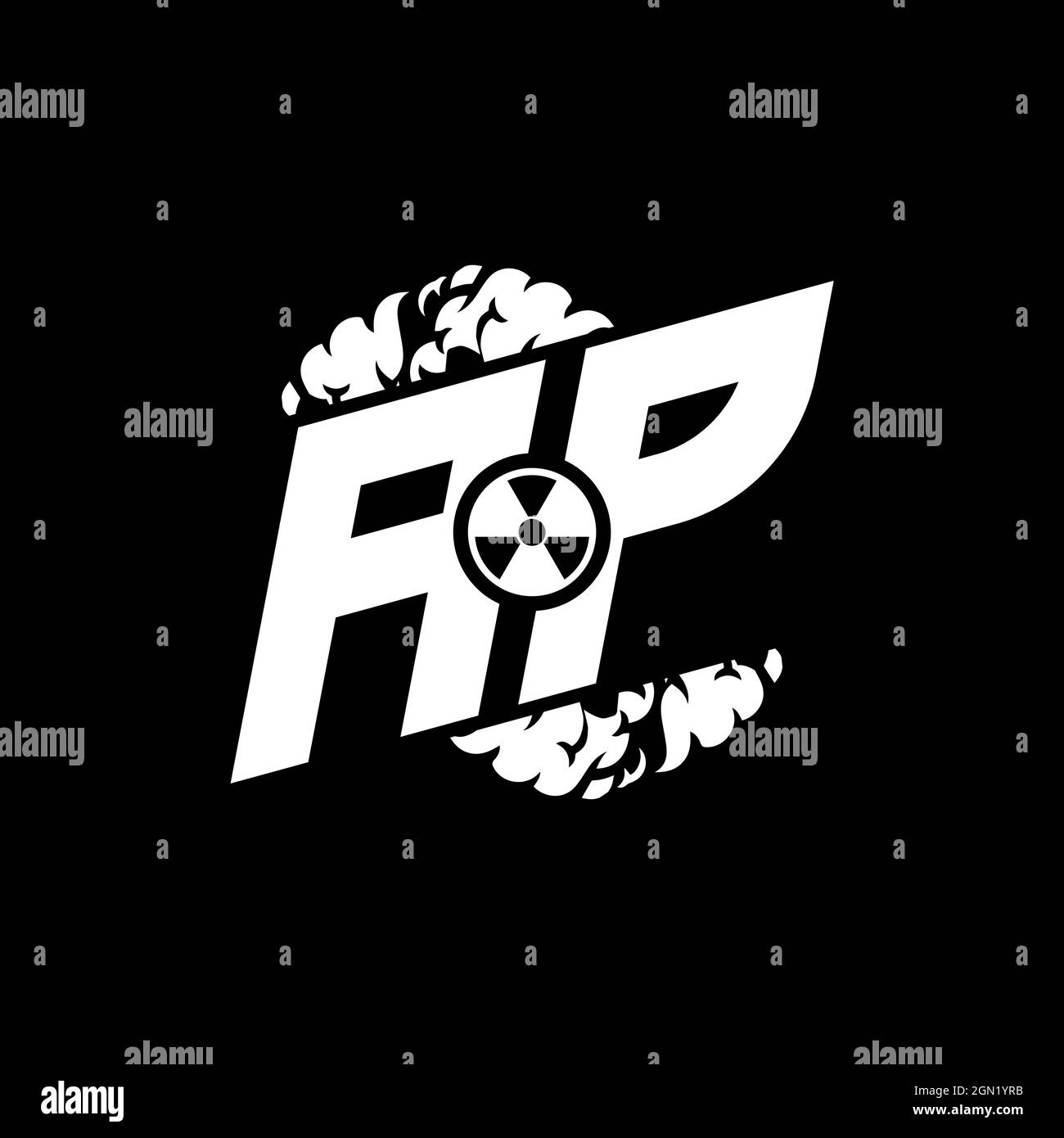 AP Initial ESport Monogram with Shape and Smoke Style template vector Stock Vector
