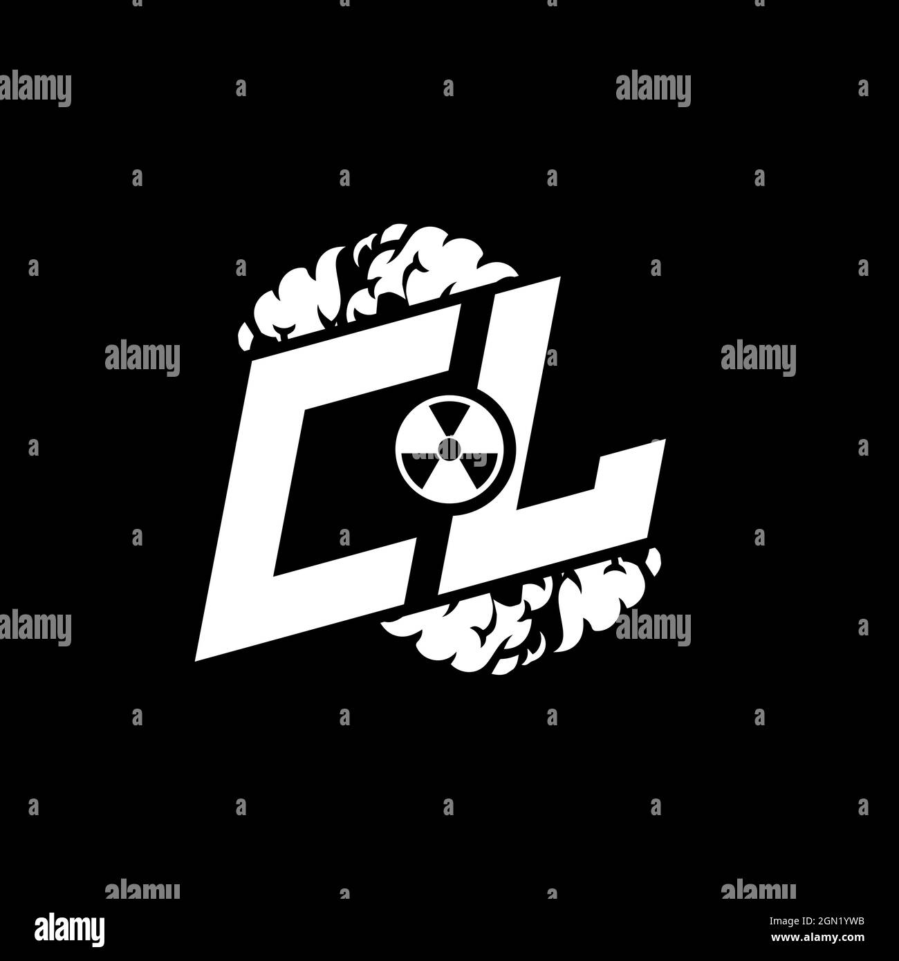 CL Initial ESport Monogram with Shape and Smoke Style template vector Stock Vector