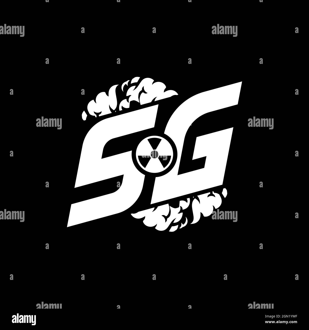 SG Initial ESport Monogram with Shape and Smoke Style template vector Stock Vector