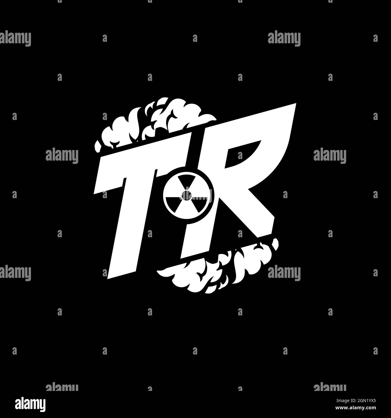 TR Initial ESport Monogram with Shape and Smoke Style template vector Stock Vector