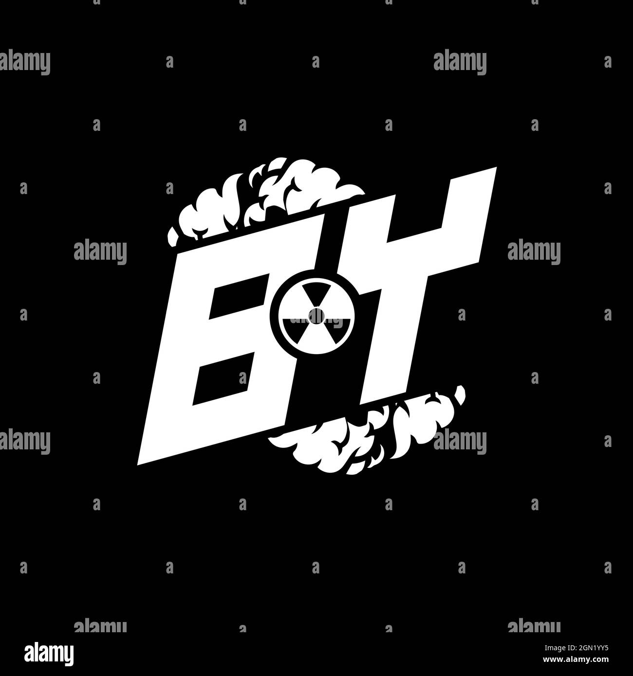 BY Initial ESport Monogram with Shape and Smoke Style template vector Stock Vector