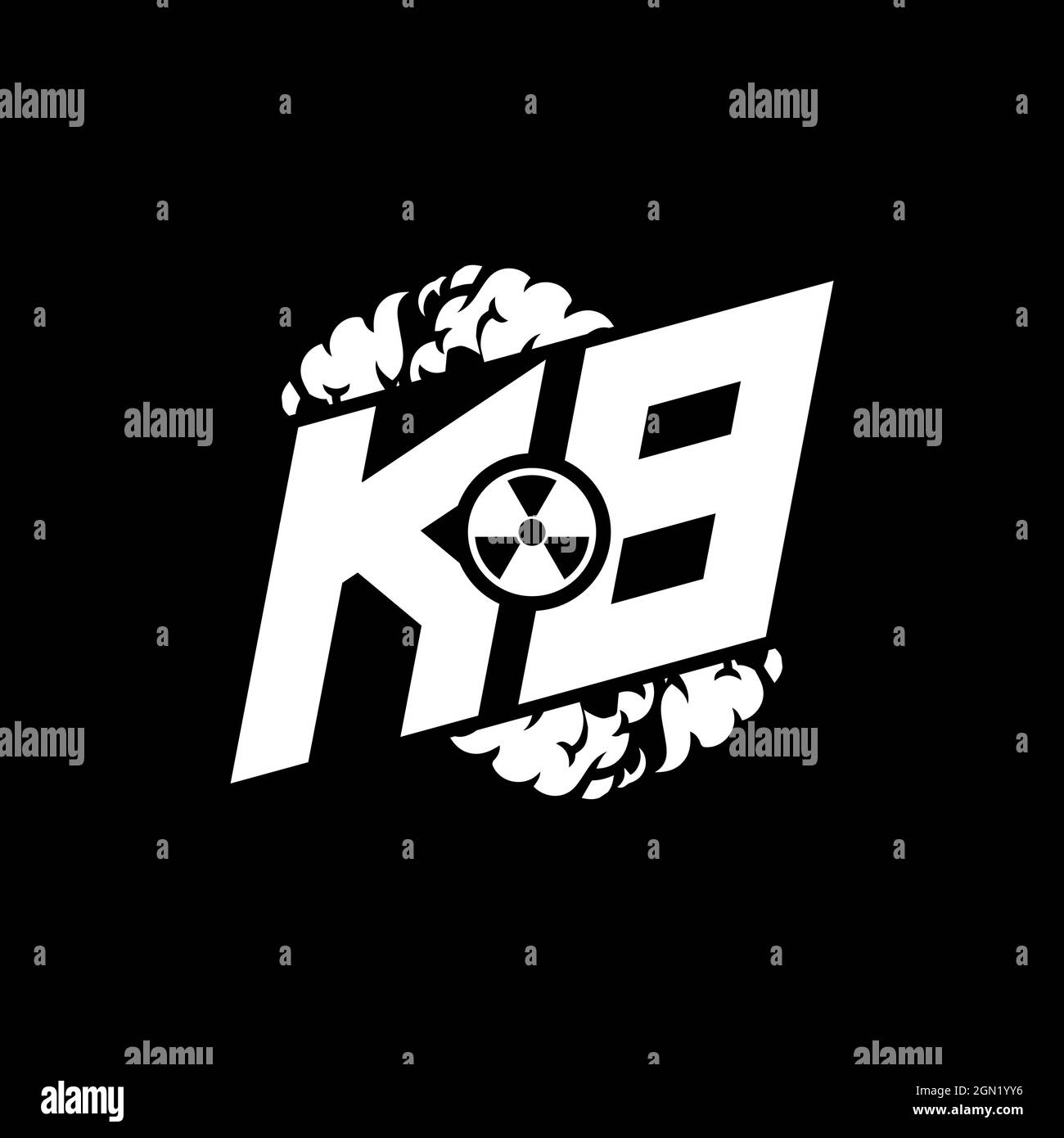 KB Initial ESport Monogram with Shape and Smoke Style template vector Stock Vector