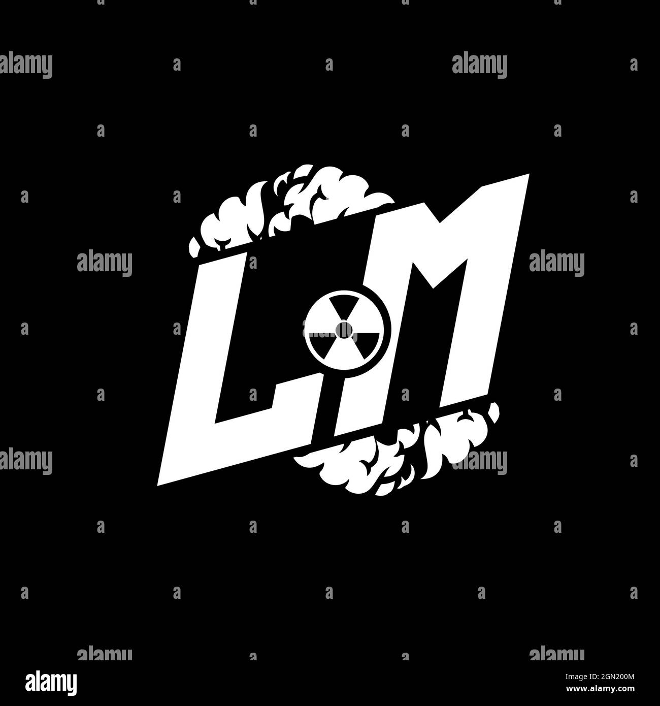 LM Initial ESport Monogram with Shape and Smoke Style template vector Stock Vector