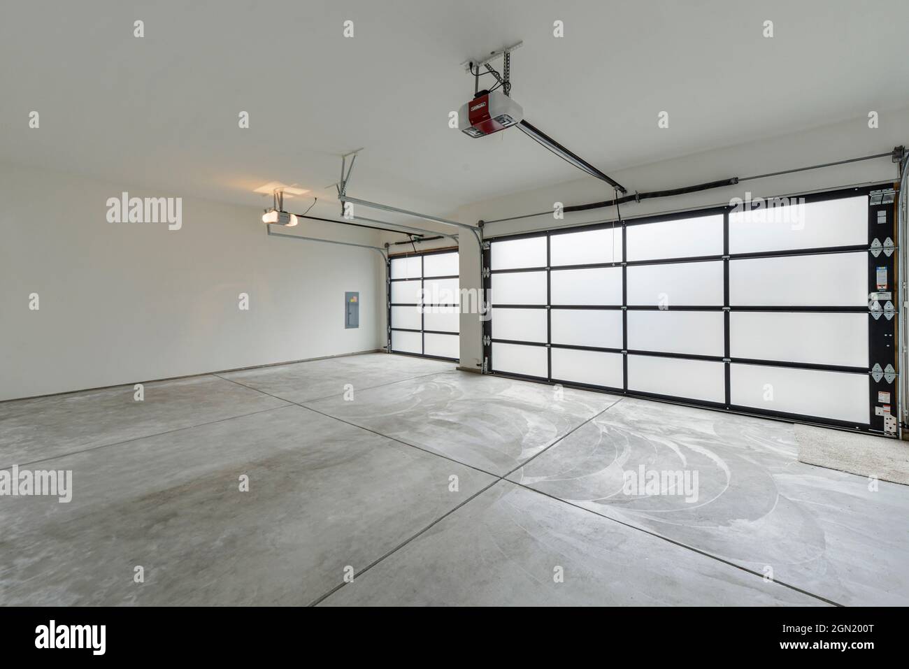 Modern residential garage interior Stock Photo