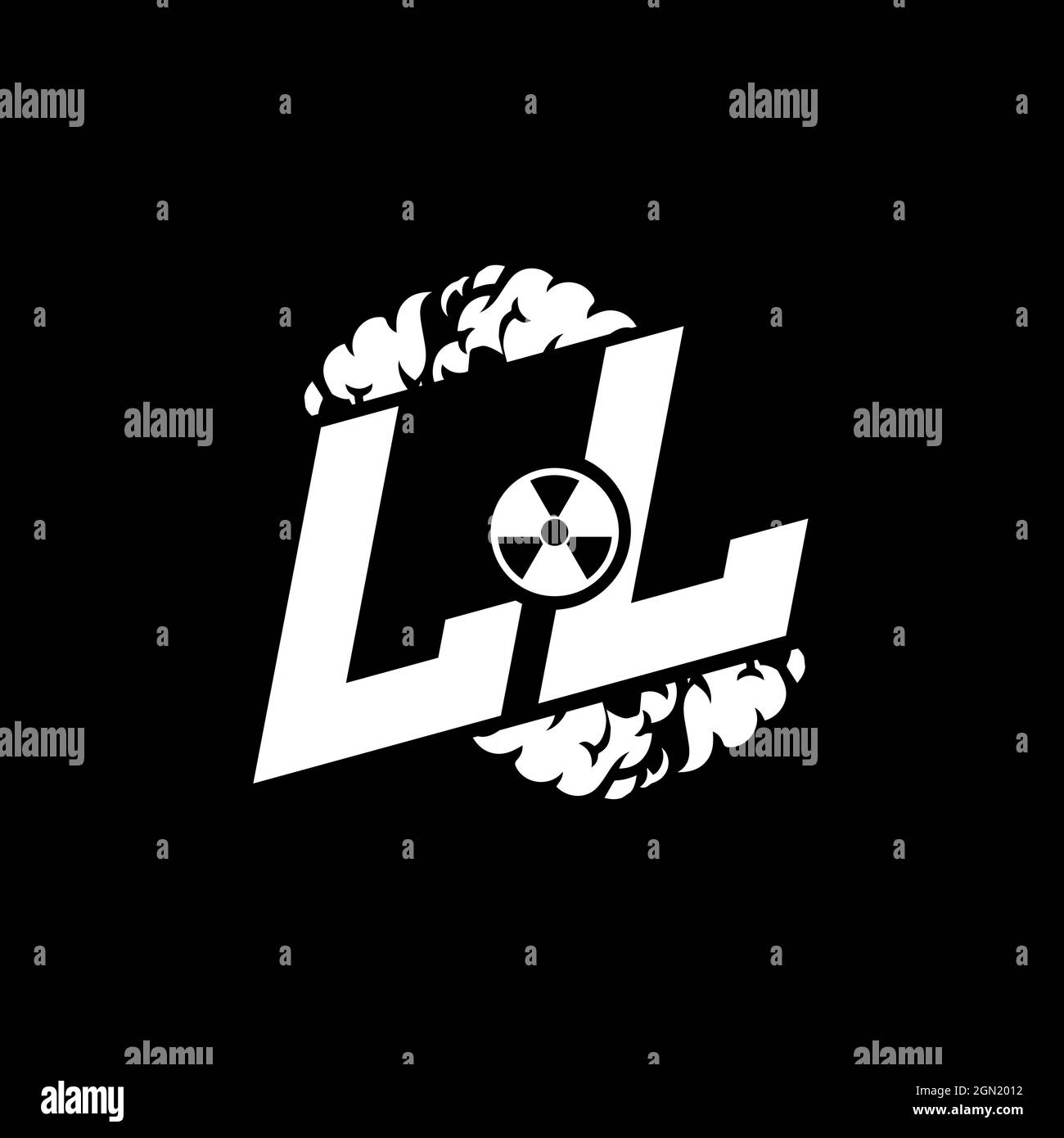 LL Initial ESport Monogram with Shape and Smoke Style template vector Stock Vector