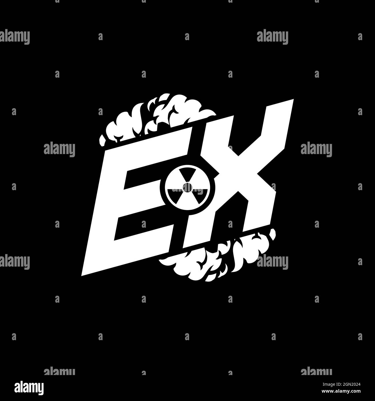 EX Initial ESport Monogram with Shape and Smoke Style template vector Stock Vector