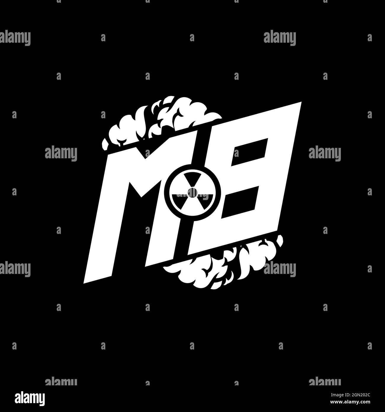 MB Initial ESport Monogram with Shape and Smoke Style template vector Stock Vector