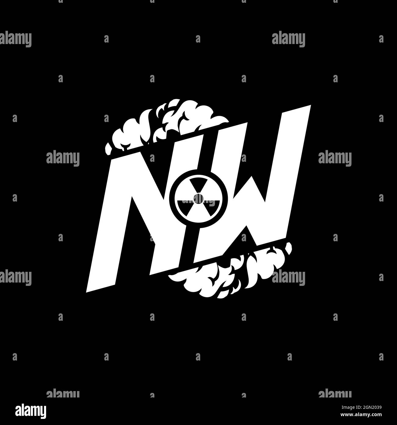 NW Initial ESport Monogram with Shape and Smoke Style template vector Stock Vector