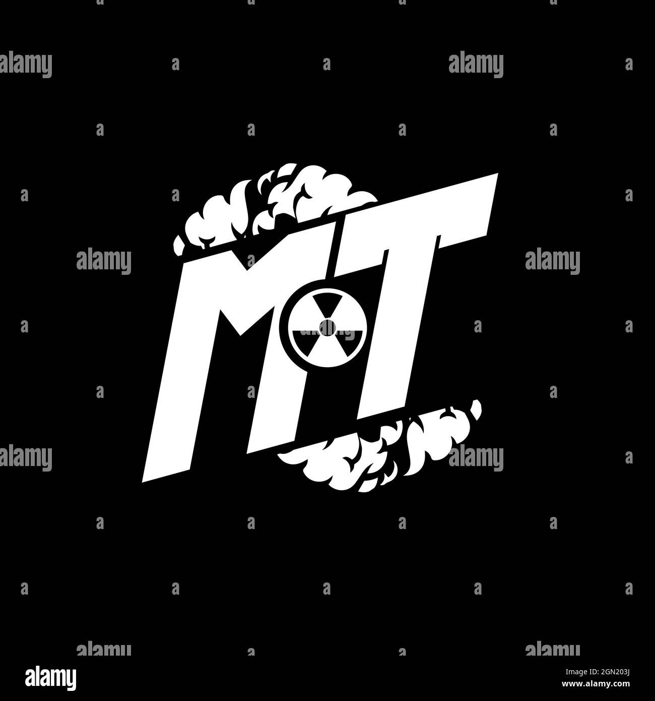 MT Initial ESport Monogram with Shape and Smoke Style template vector Stock Vector