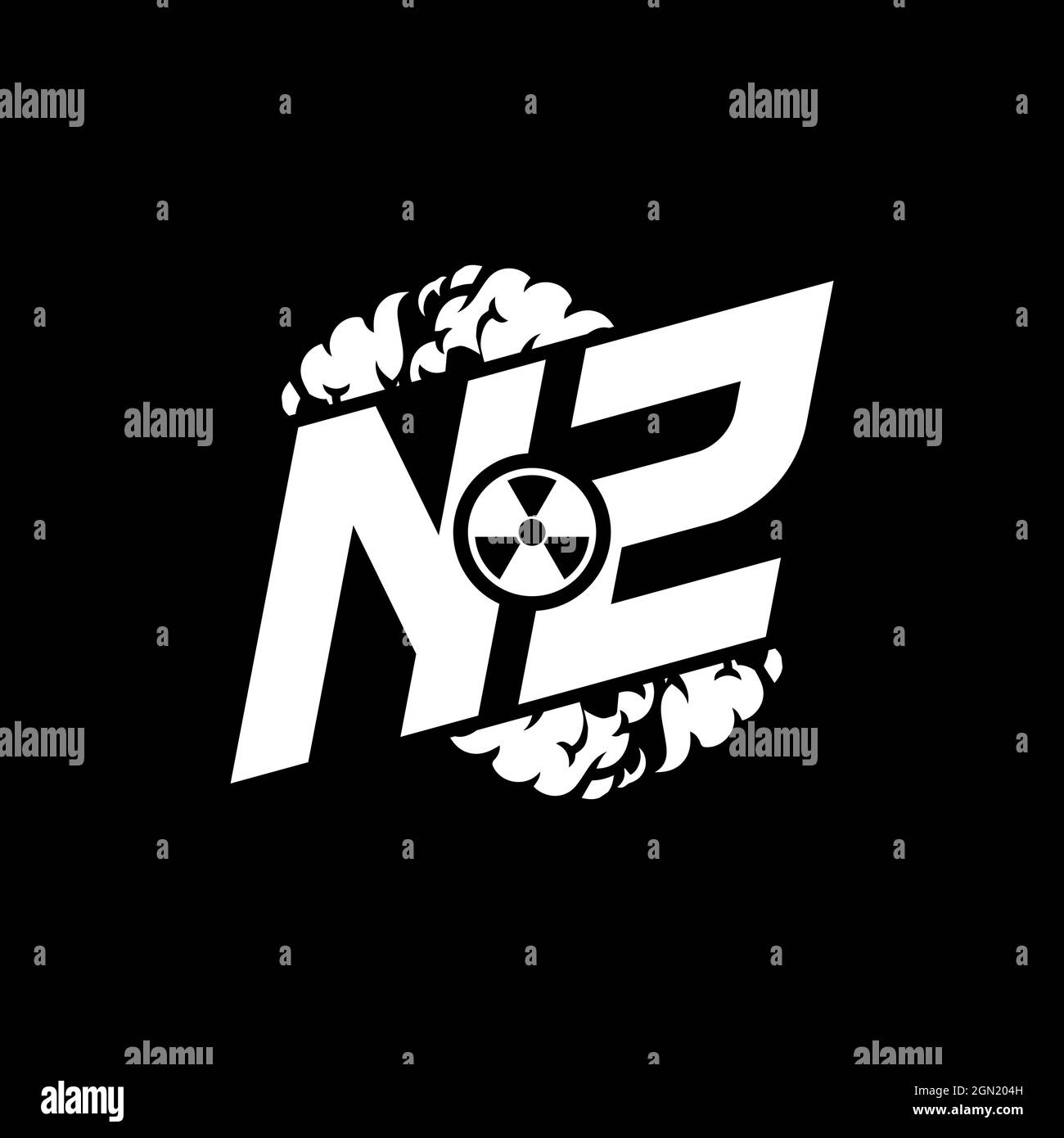 NZ Initial ESport Monogram with Shape and Smoke Style template vector Stock Vector
