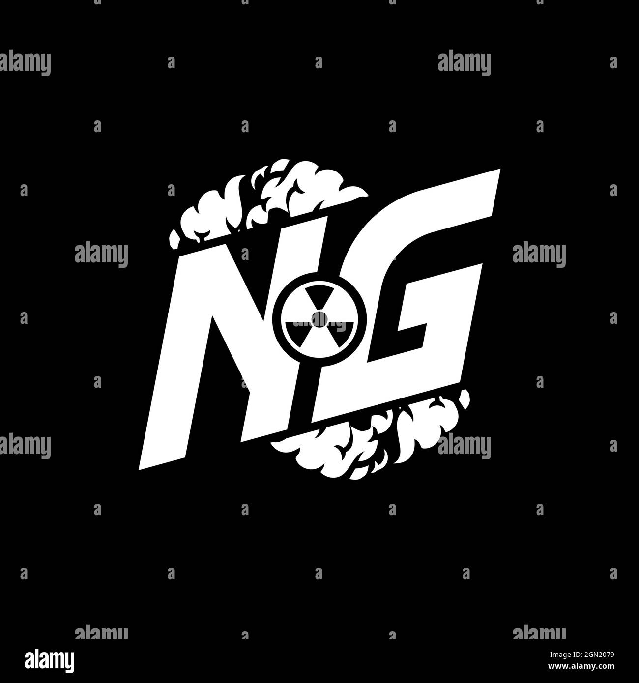 NG Initial ESport Monogram with Shape and Smoke Style template vector Stock Vector