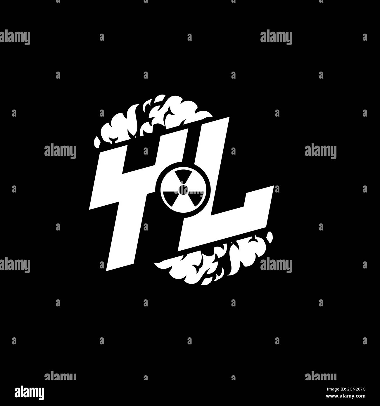 YL Initial ESport Monogram with Shape and Smoke Style template vector Stock Vector