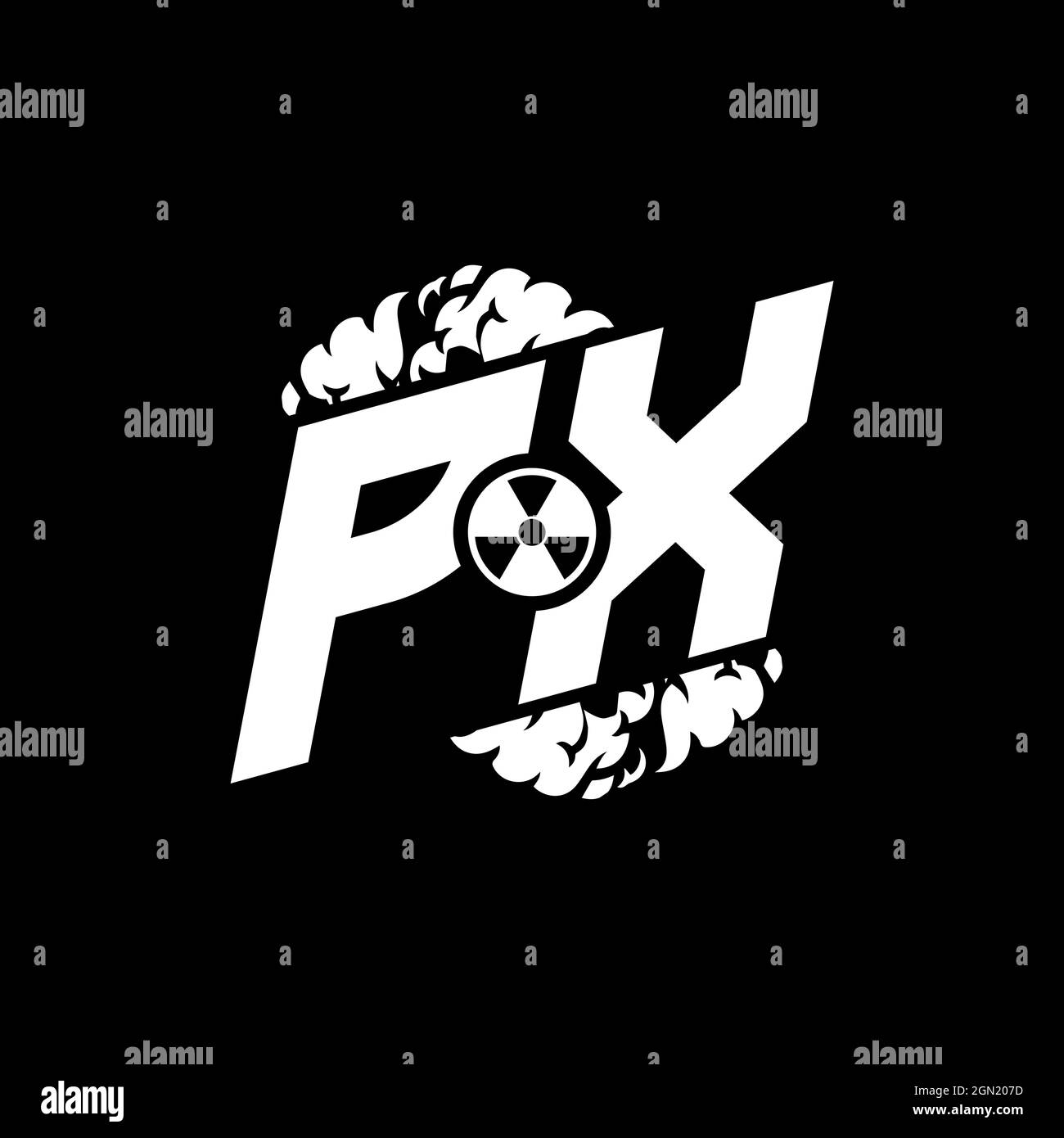 PX Initial ESport Monogram with Shape and Smoke Style template vector Stock Vector