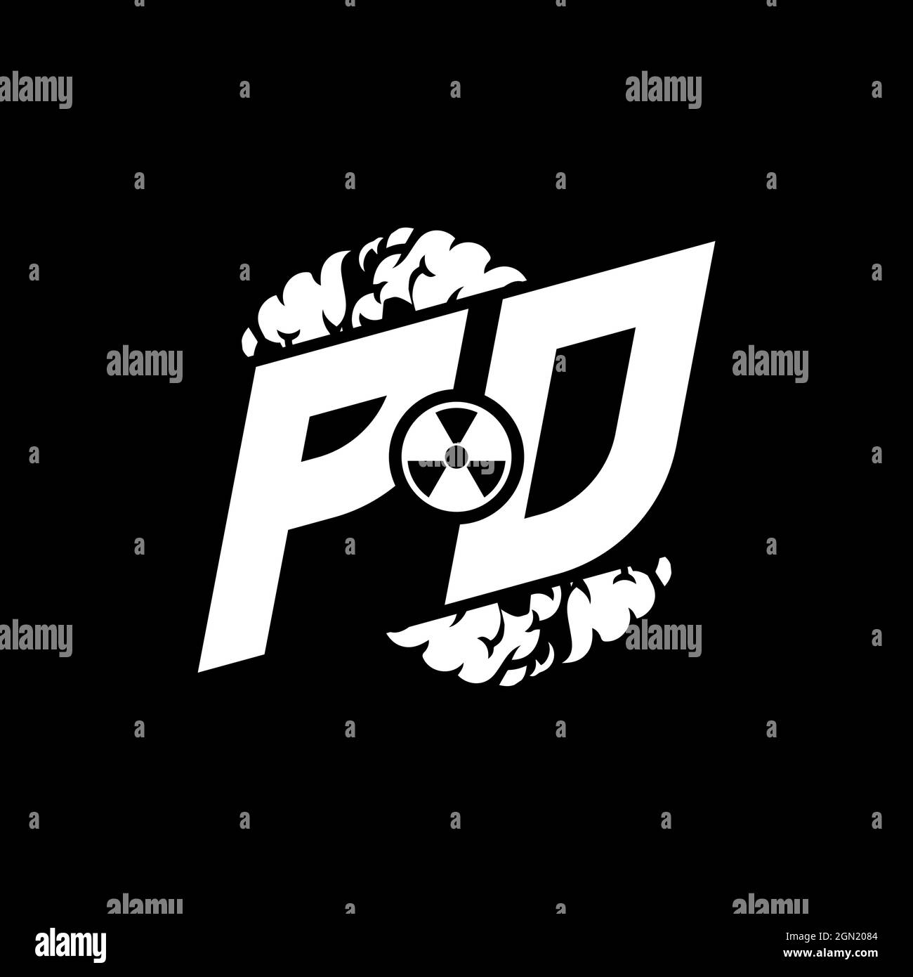 PD Initial ESport Monogram with Shape and Smoke Style template vector Stock Vector