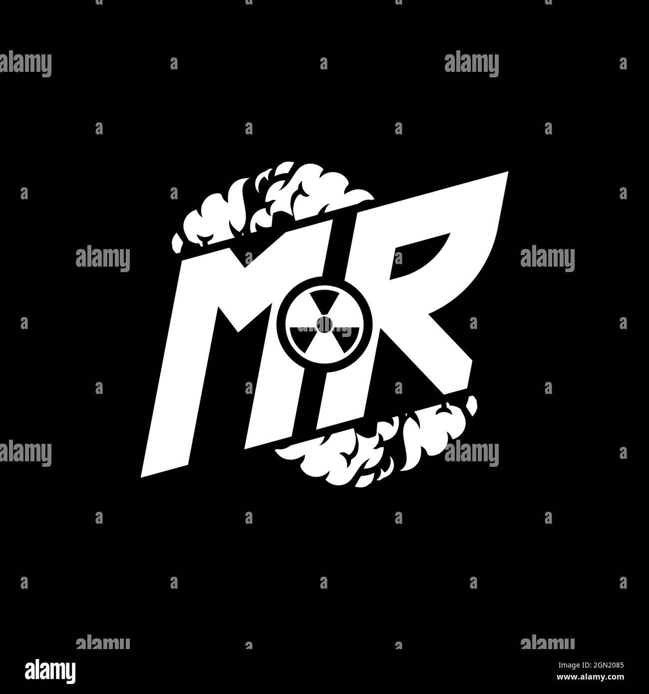MR Initial ESport Monogram with Shape and Smoke Style template vector Stock Vector