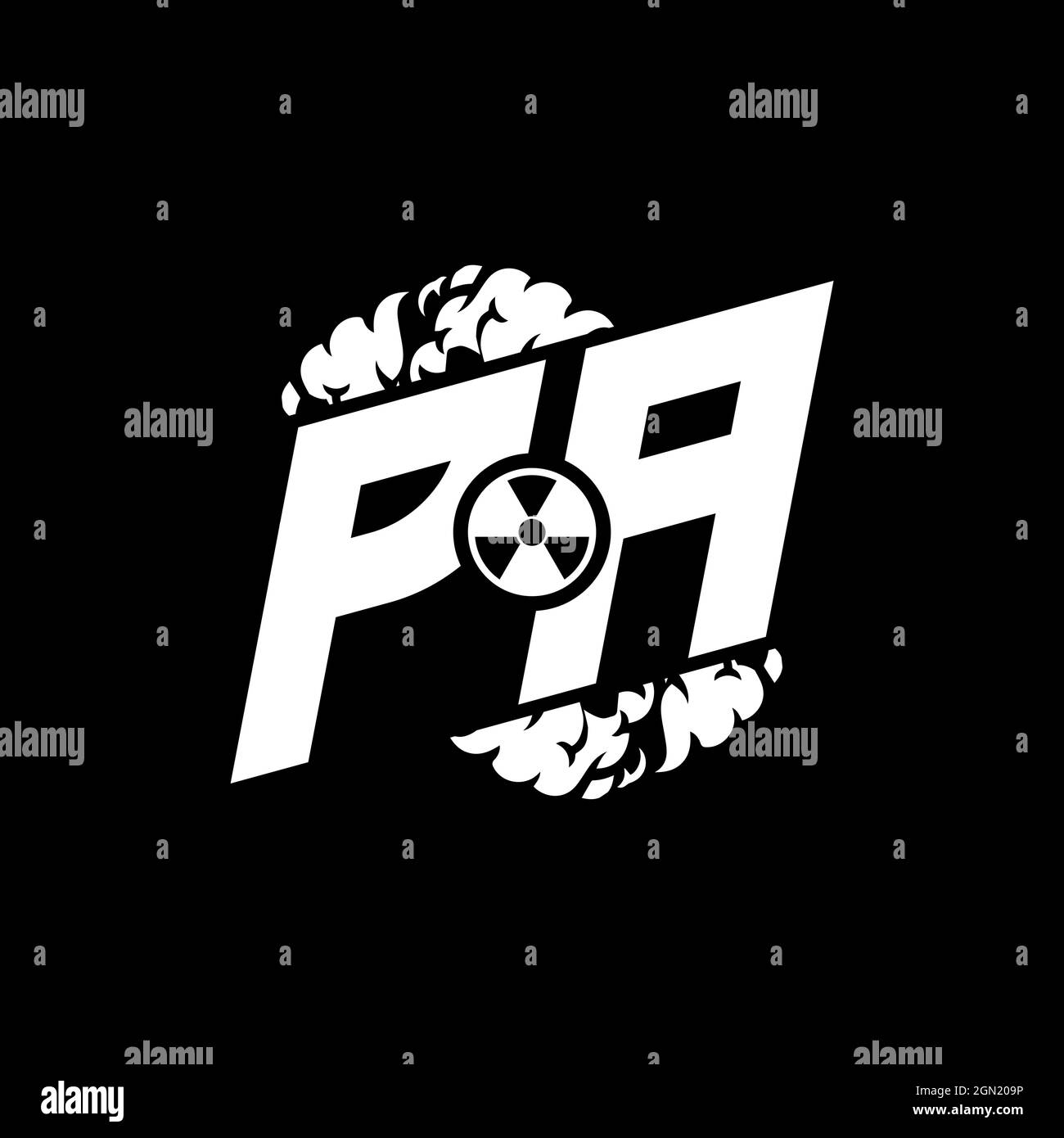 PA Initial ESport Monogram with Shape and Smoke Style template vector Stock Vector
