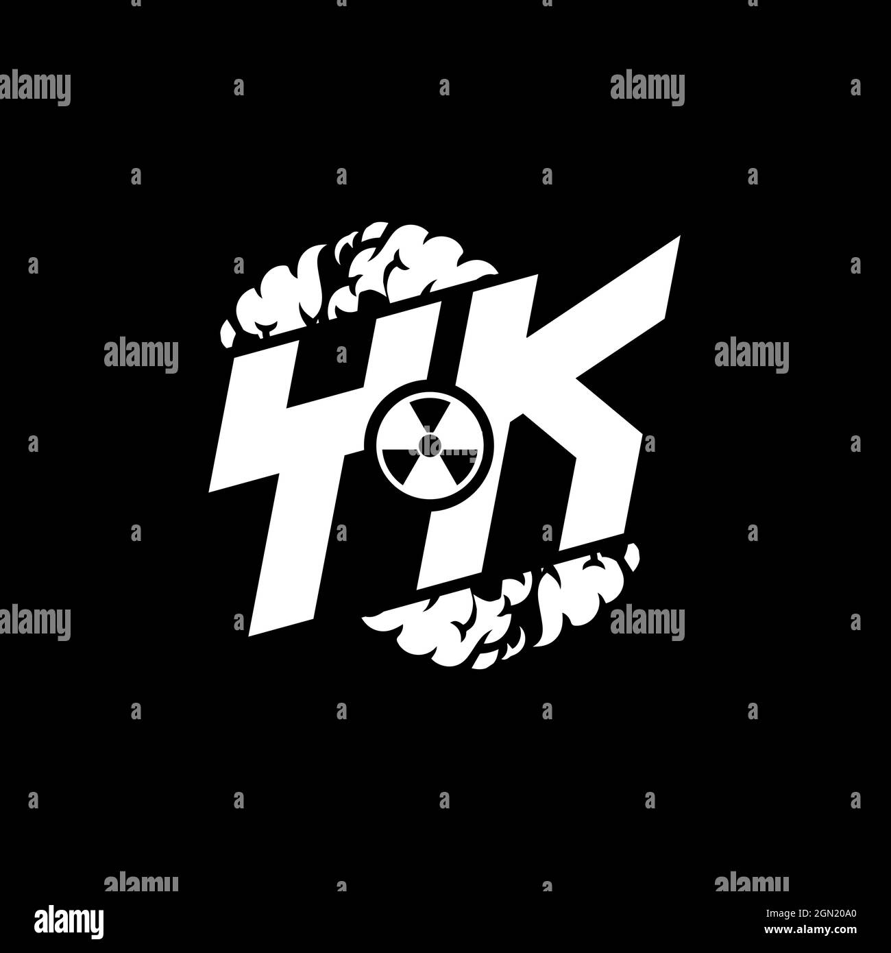 YK Initial ESport Monogram with Shape and Smoke Style template vector Stock Vector