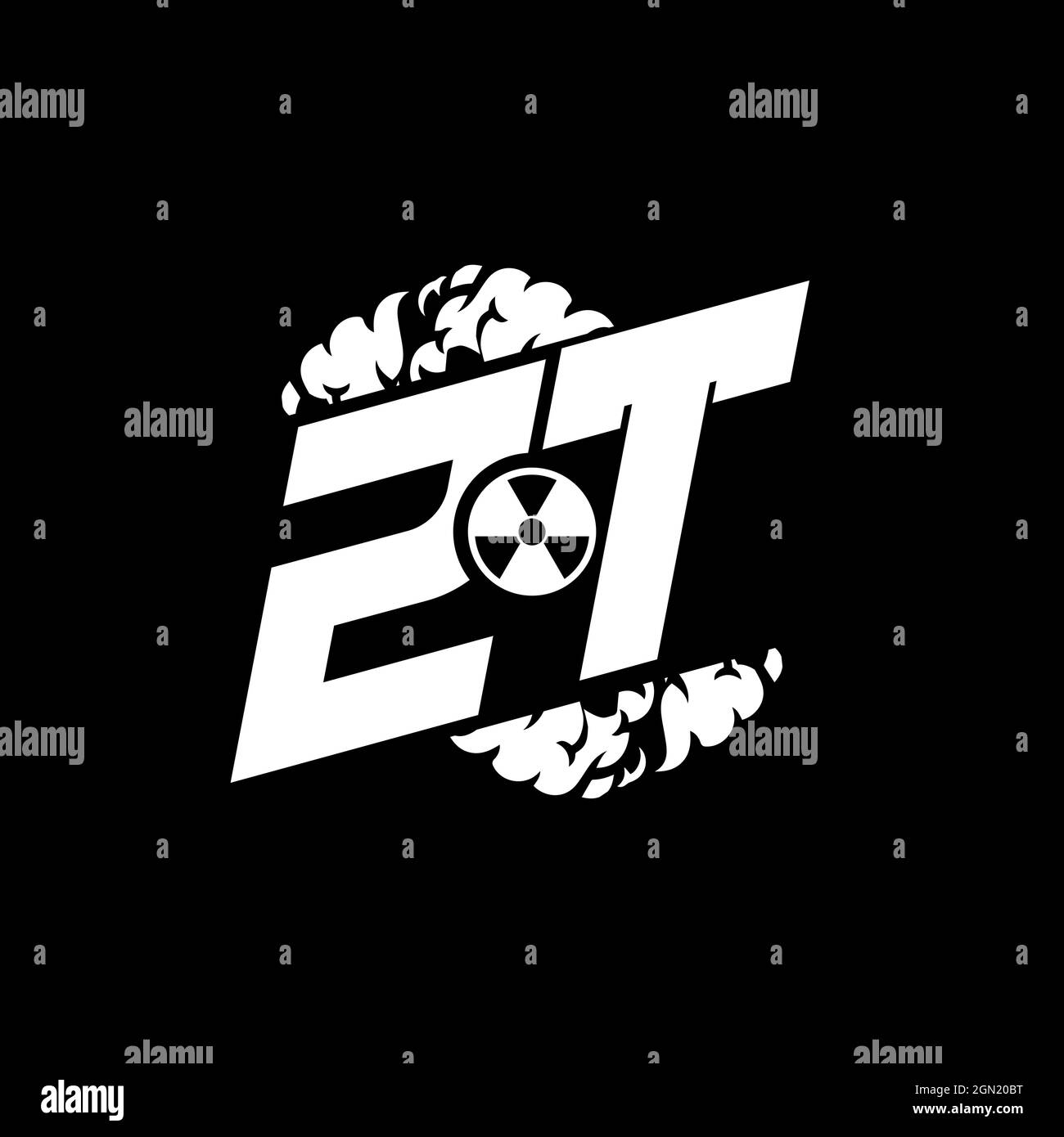 ZT Initial ESport Monogram with Shape and Smoke Style template vector Stock Vector