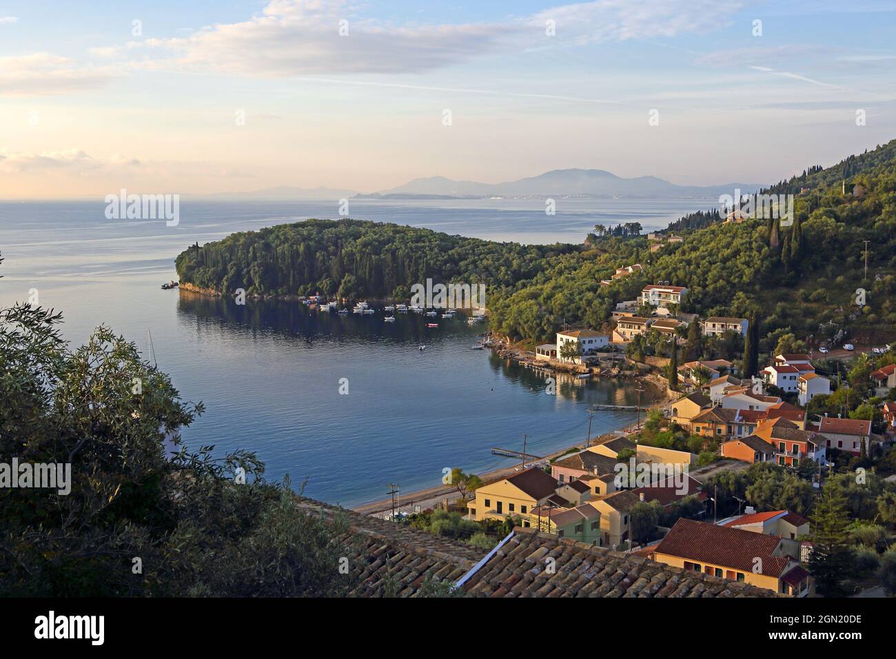 Durrell's White House, now a restaurant, Kalami, Corfu Island, Ionian Islands, Greece Stock Photo