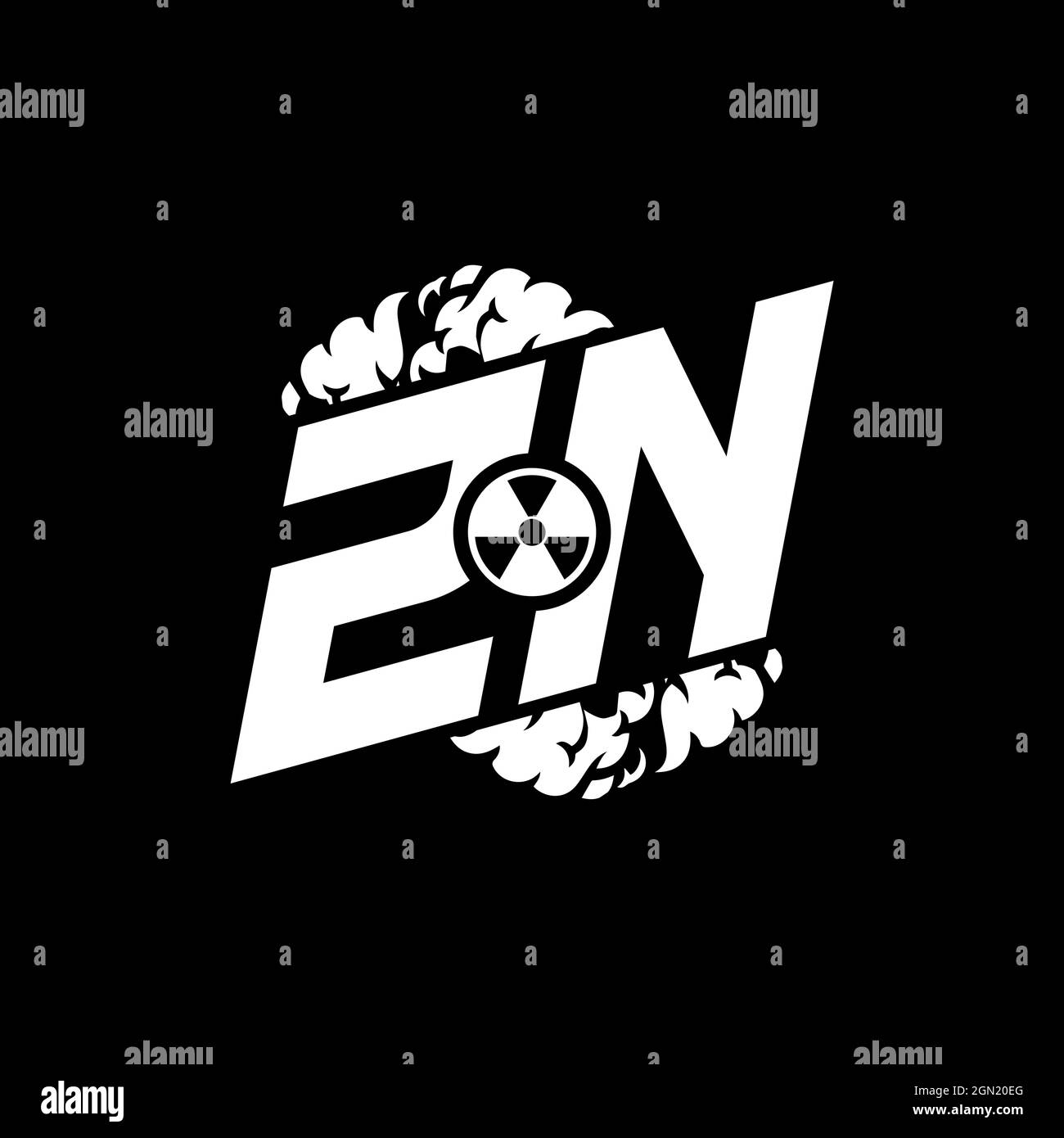 ZN Initial ESport Monogram with Shape and Smoke Style template vector Stock Vector