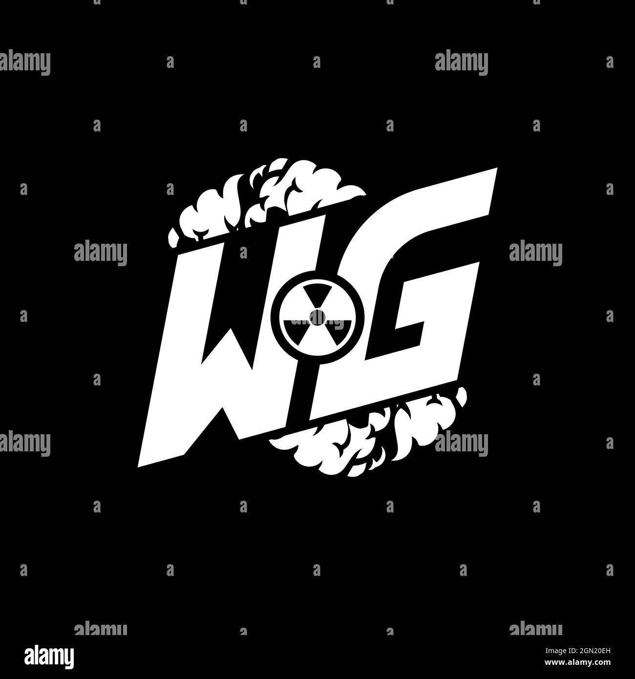 WG Initial ESport Monogram with Shape and Smoke Style template vector Stock Vector