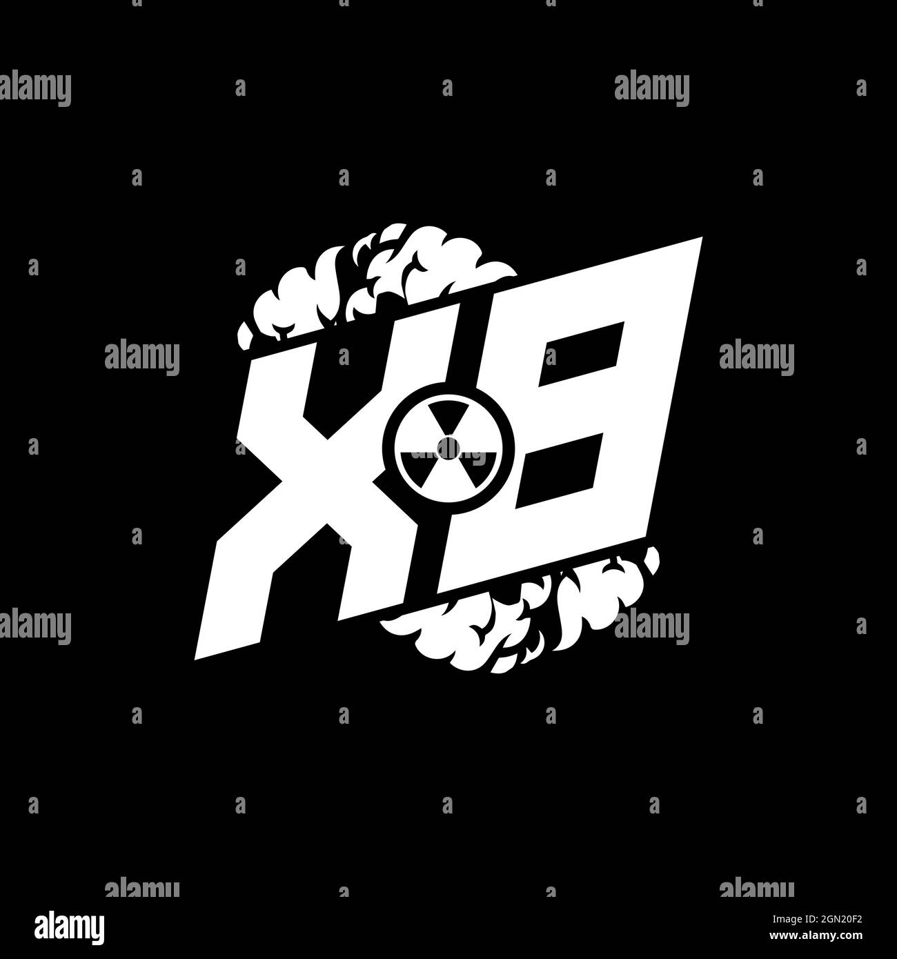 XB Initial ESport Monogram with Shape and Smoke Style template vector Stock Vector