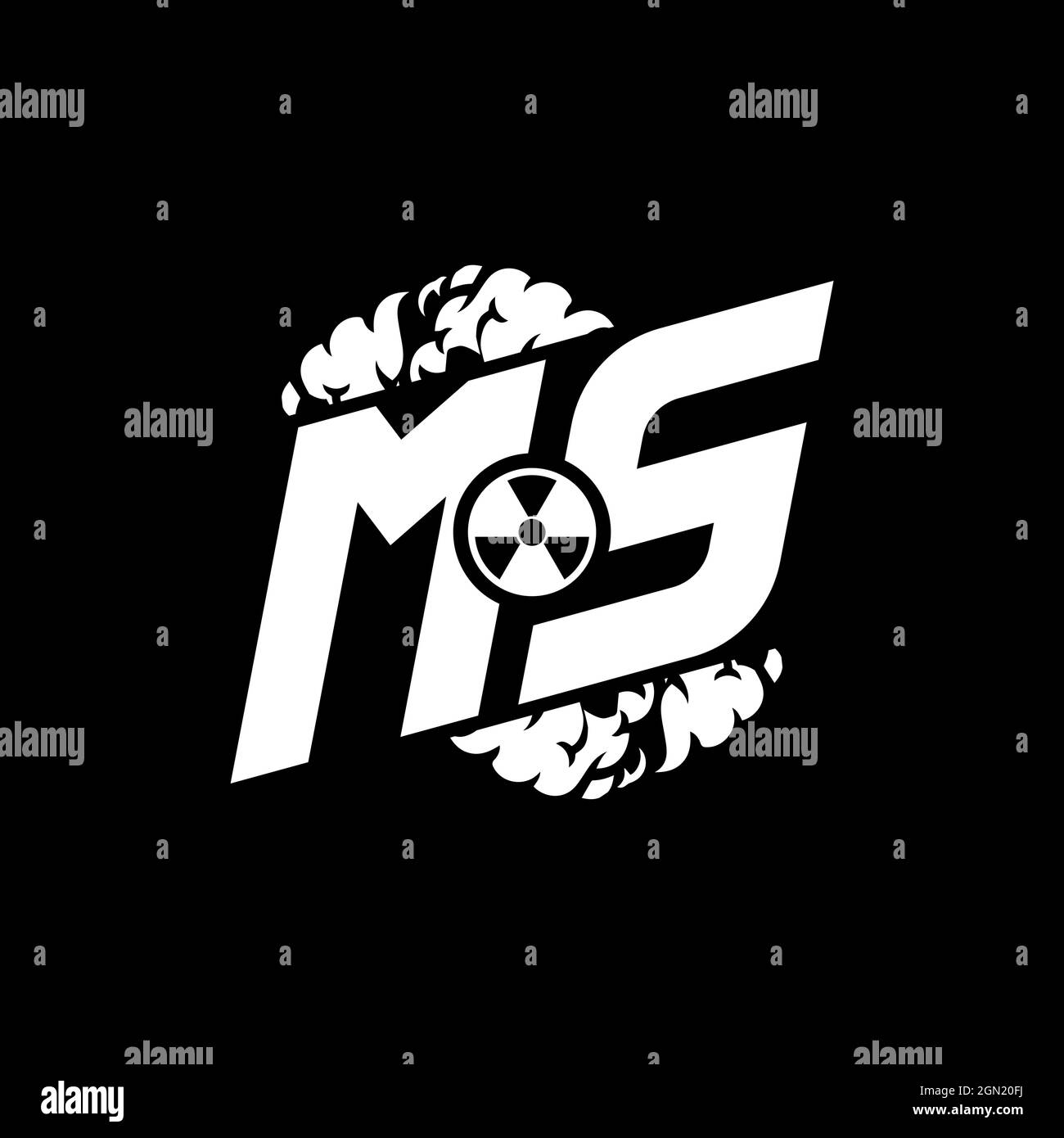 MS Initial ESport Monogram with Shape and Smoke Style template vector Stock Vector