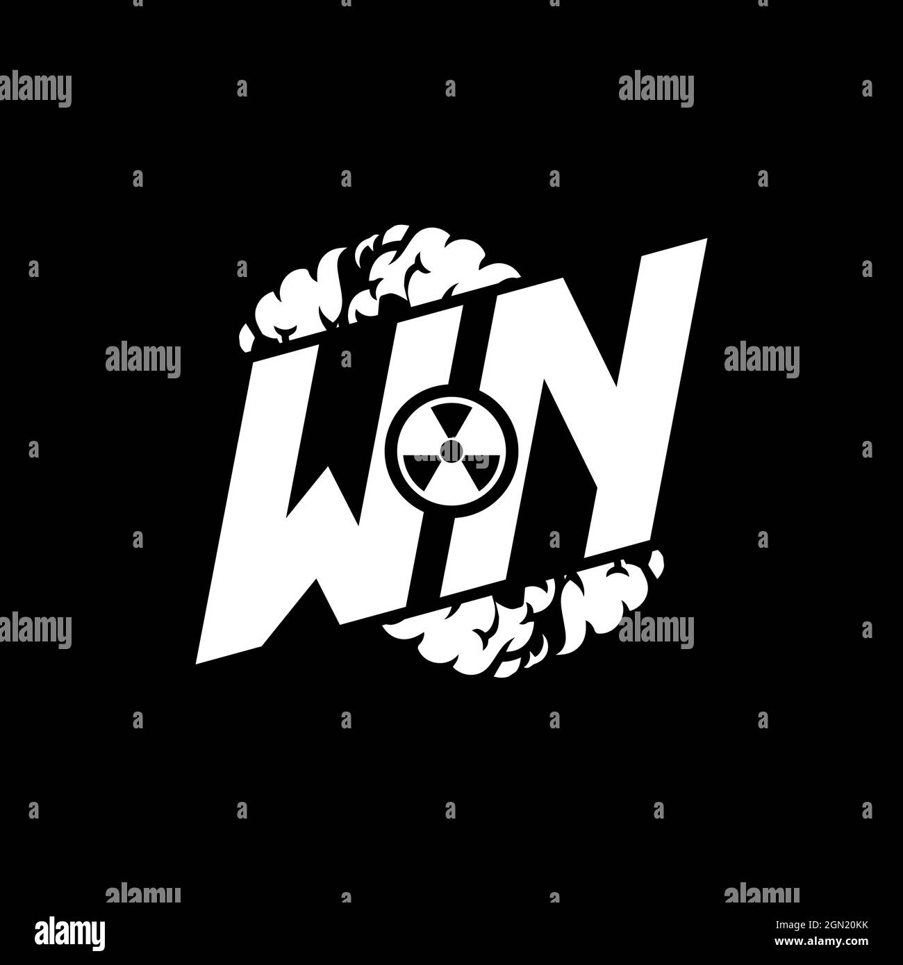 WN Initial ESport Monogram with Shape and Smoke Style template vector Stock Vector