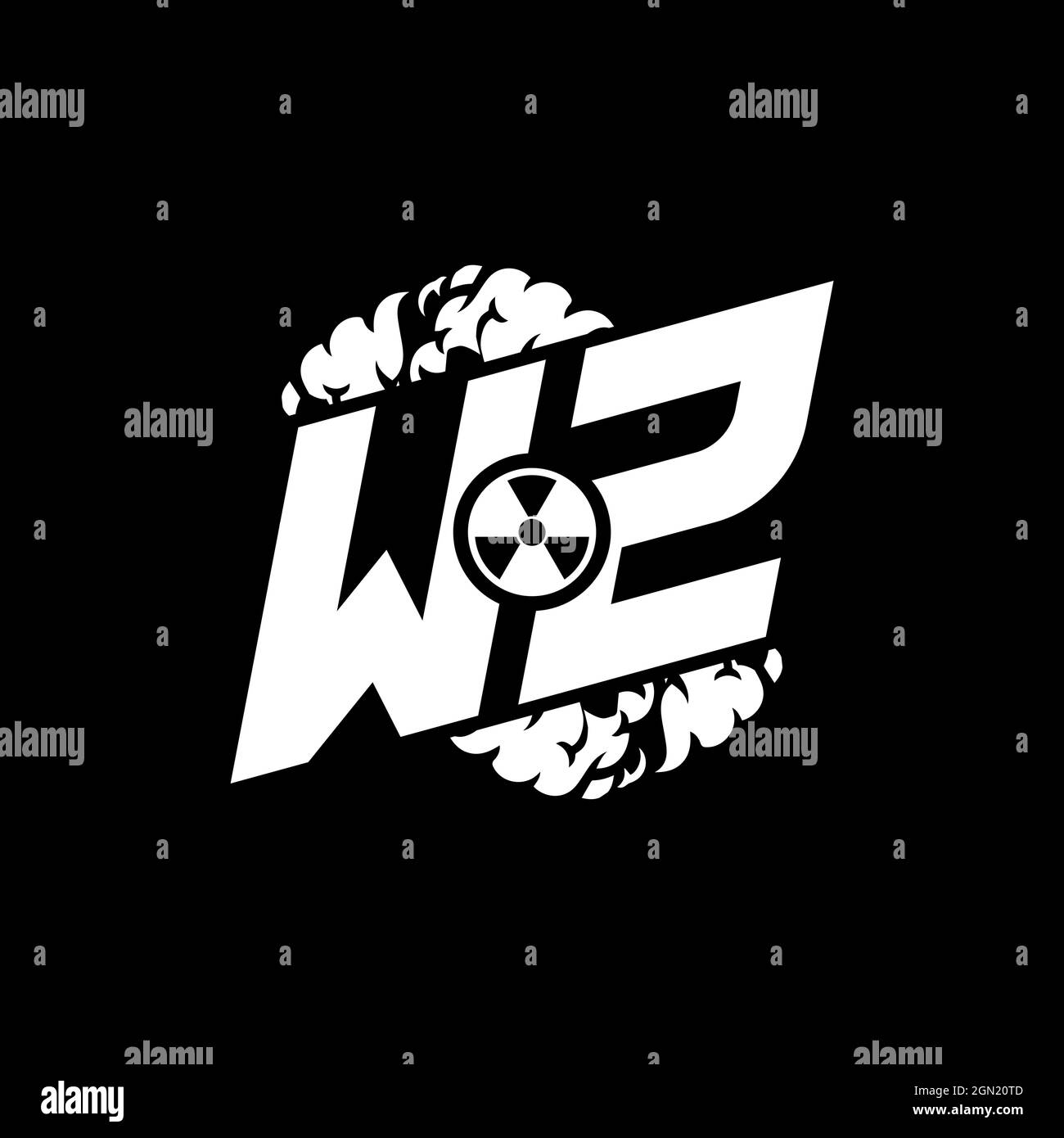 WZ Initial ESport Monogram with Shape and Smoke Style template vector Stock Vector