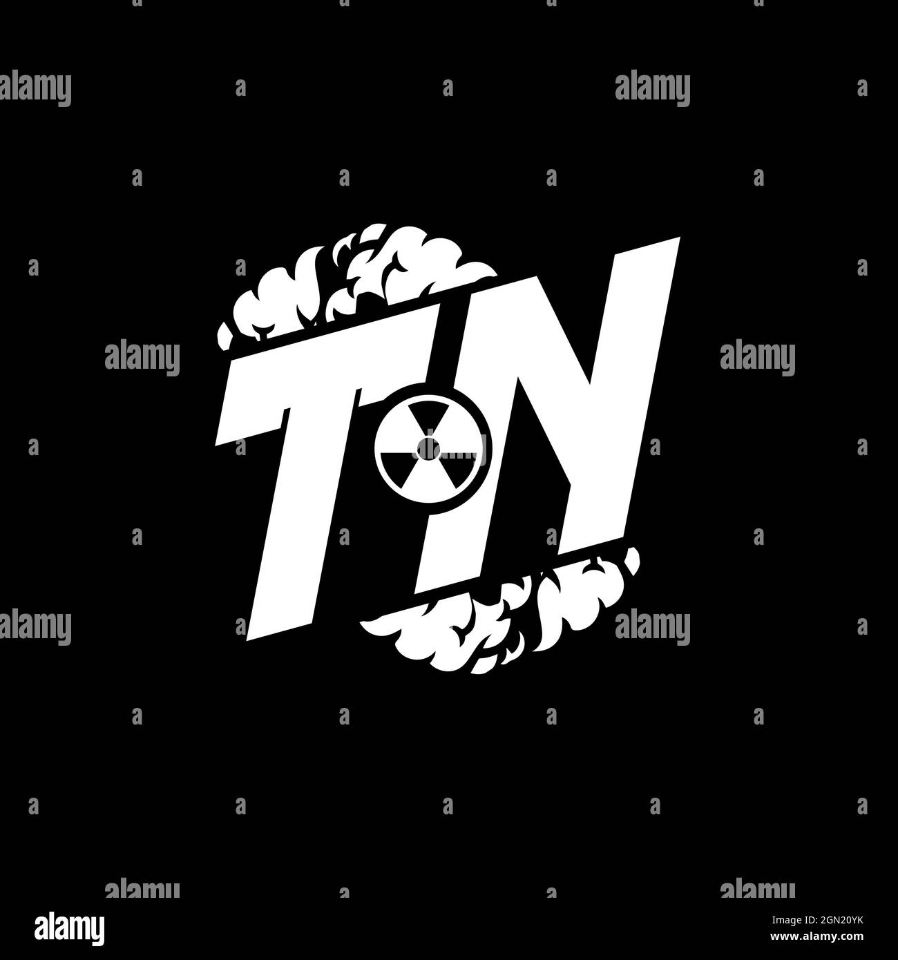 TN Initial ESport Monogram with Shape and Smoke Style template vector Stock Vector
