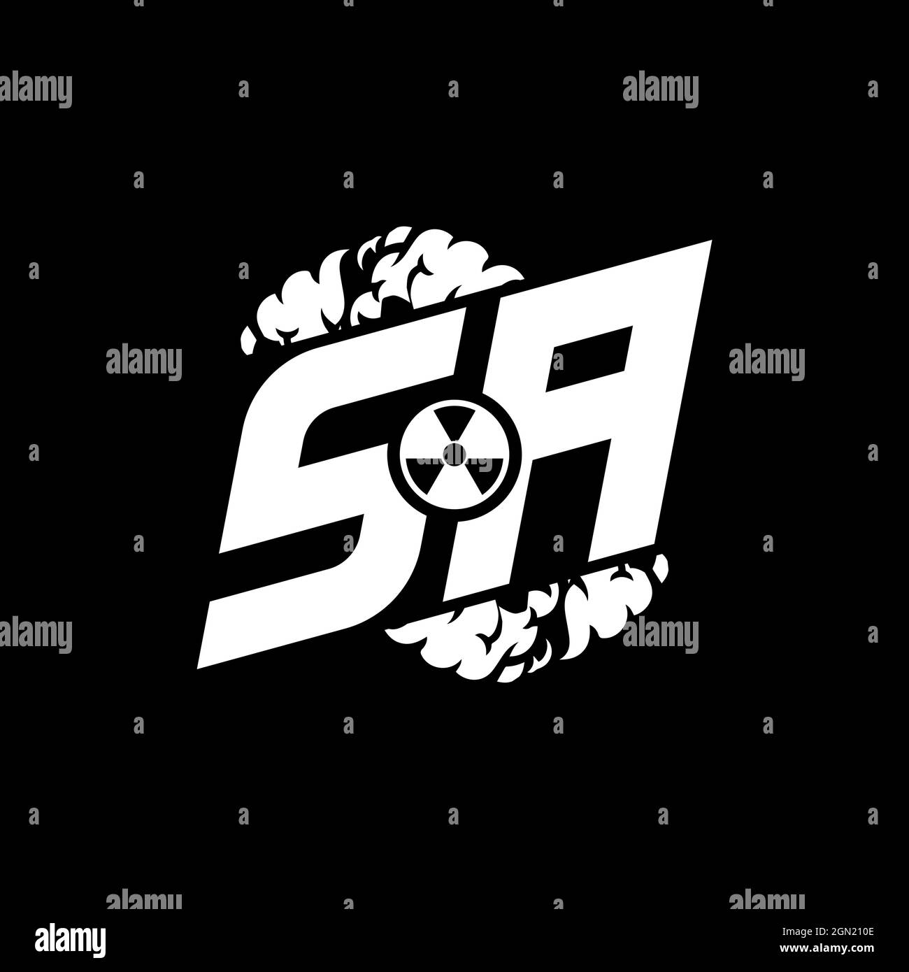 SA Initial ESport Monogram with Shape and Smoke Style template vector ...