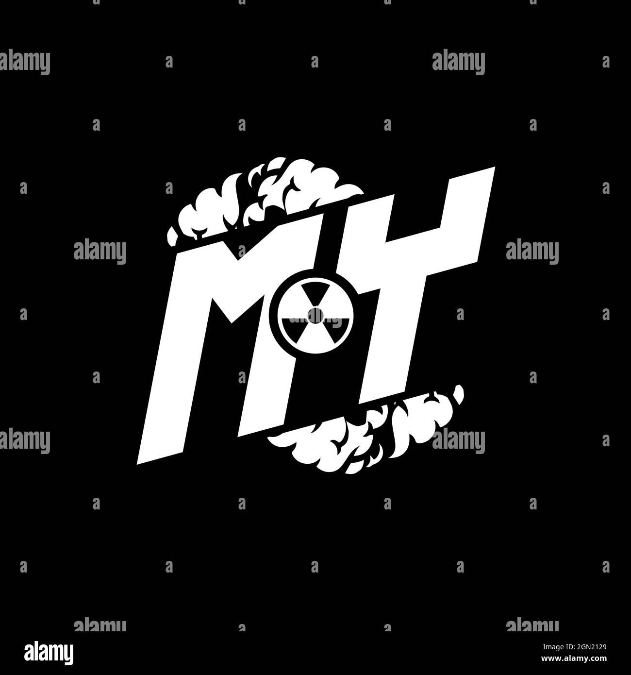 MY Initial ESport Monogram with Shape and Smoke Style template vector Stock Vector