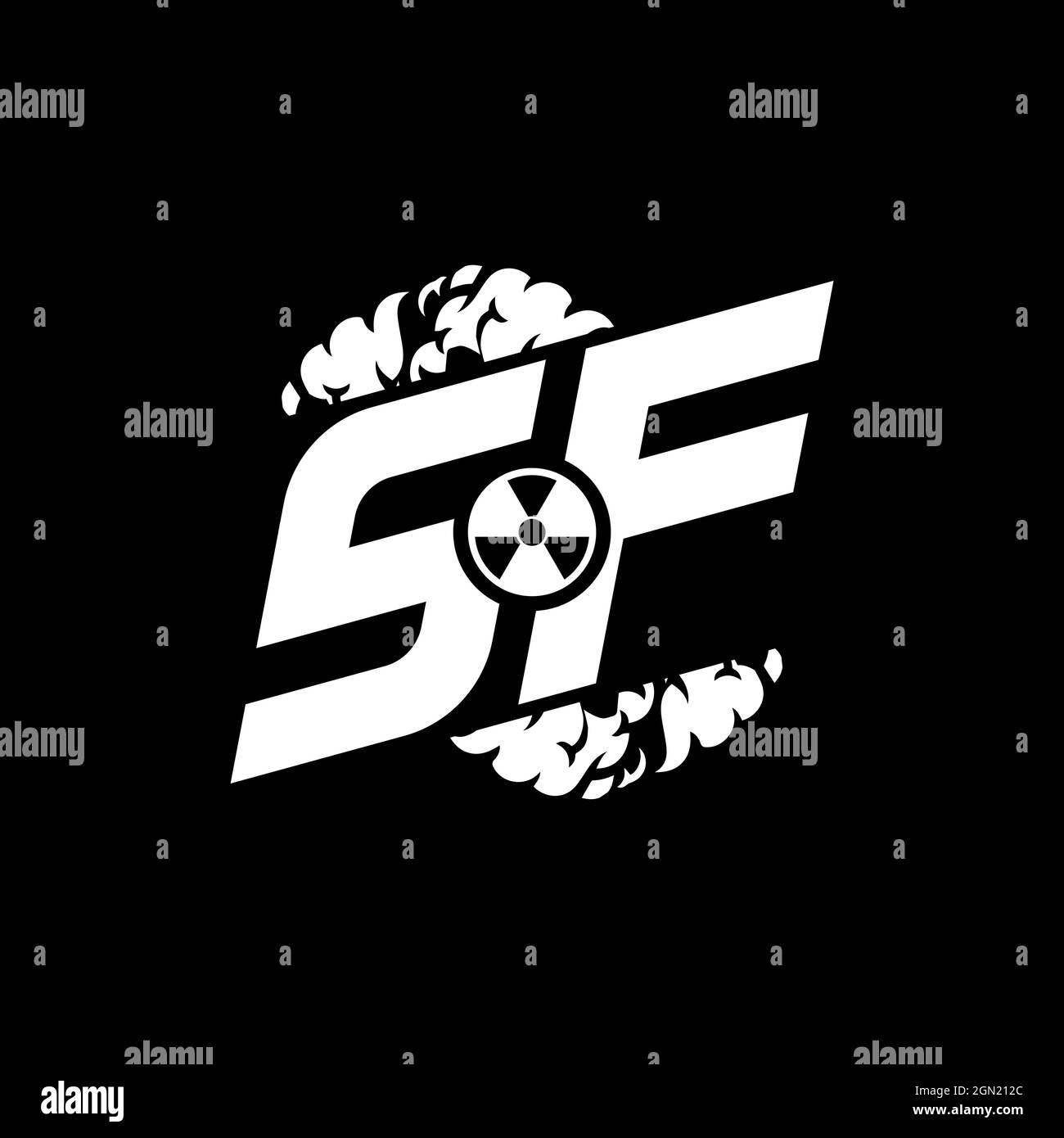 SF Initial ESport Monogram with Shape and Smoke Style template vector Stock Vector