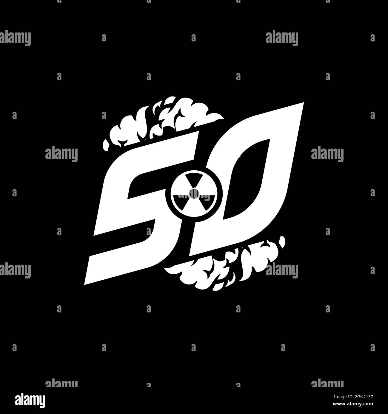 SO Initial ESport Monogram with Shape and Smoke Style template vector Stock Vector
