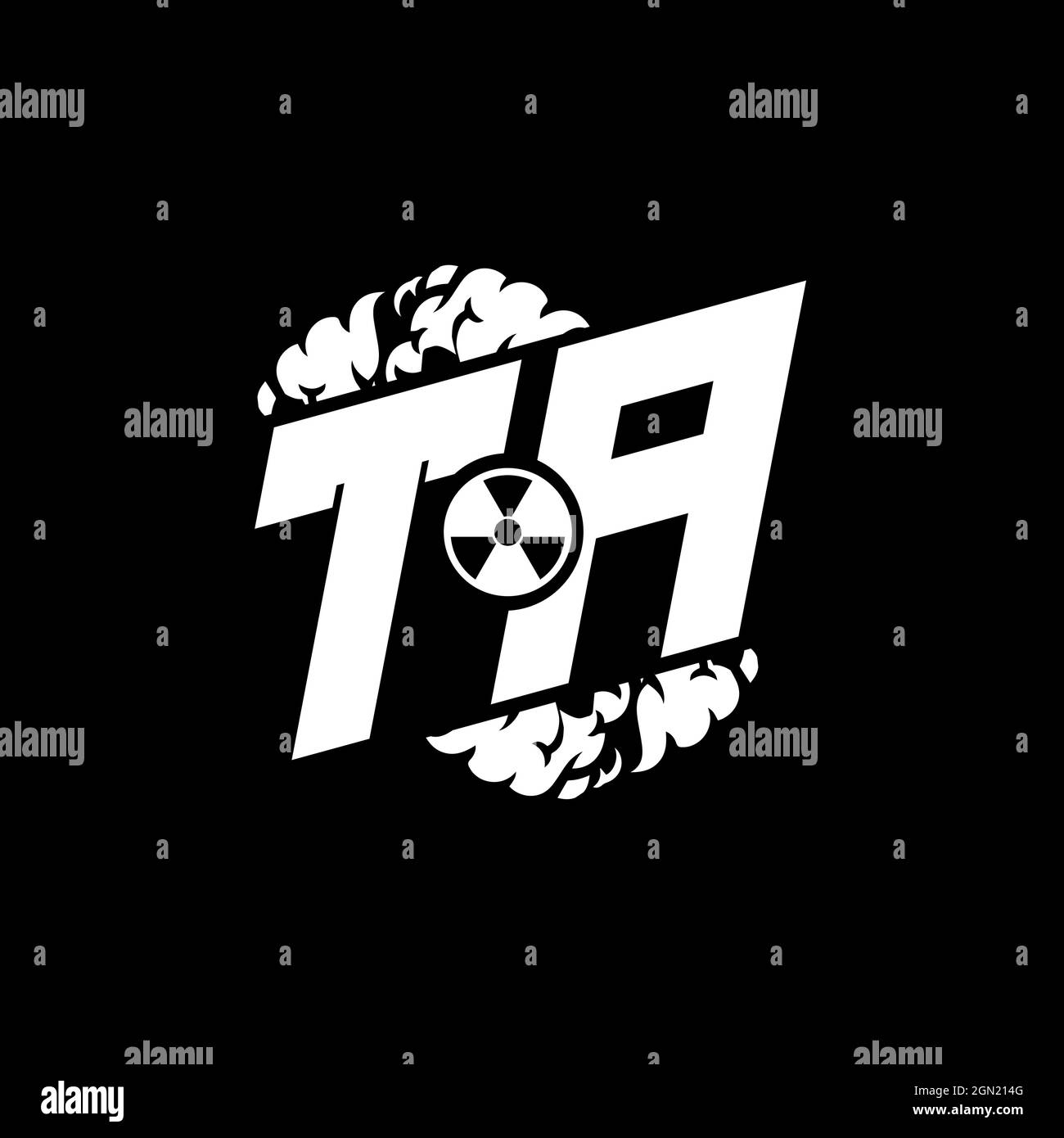 TA Initial ESport Monogram with Shape and Smoke Style template vector Stock Vector