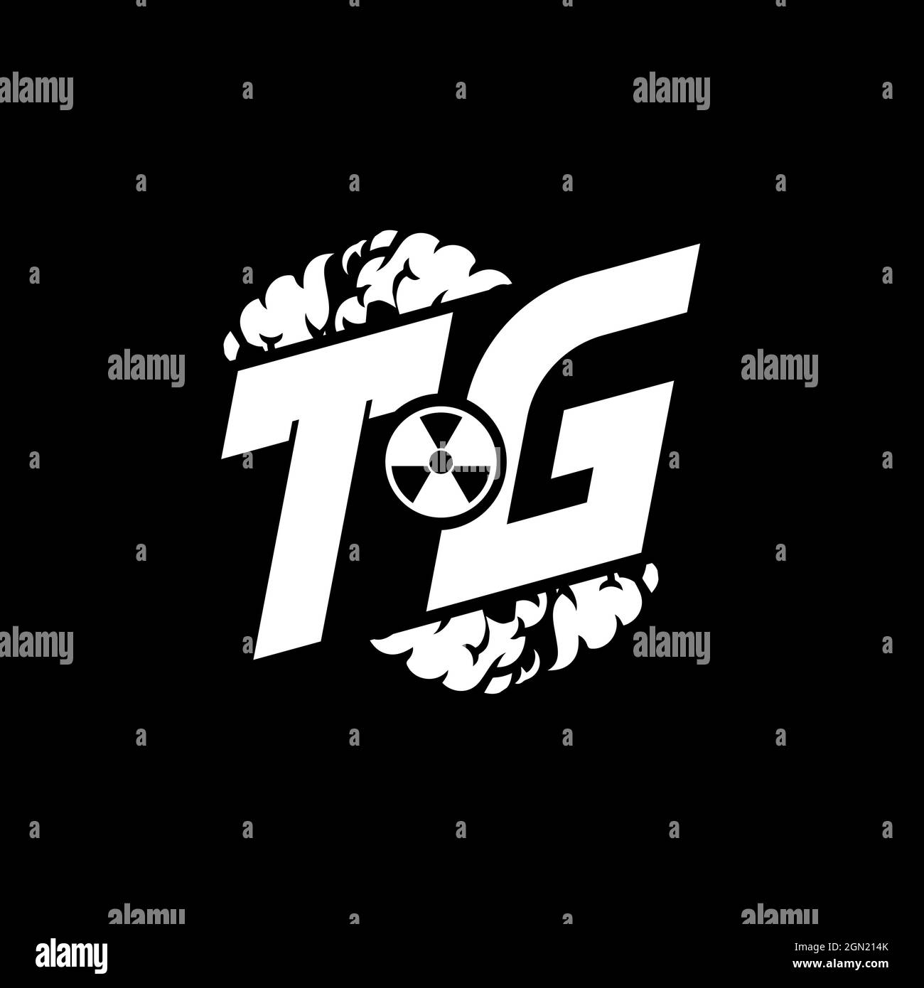 TG Initial ESport Monogram with Shape and Smoke Style template vector Stock Vector