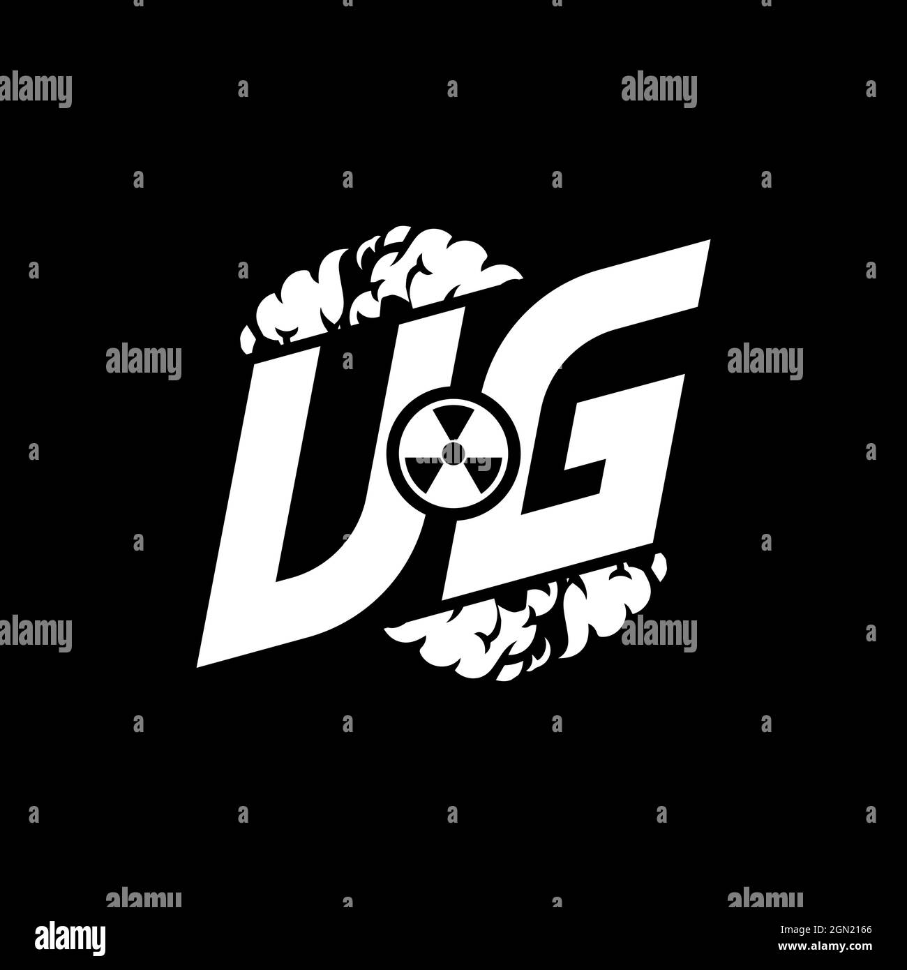 UG Initial ESport Monogram with Shape and Smoke Style template vector Stock Vector