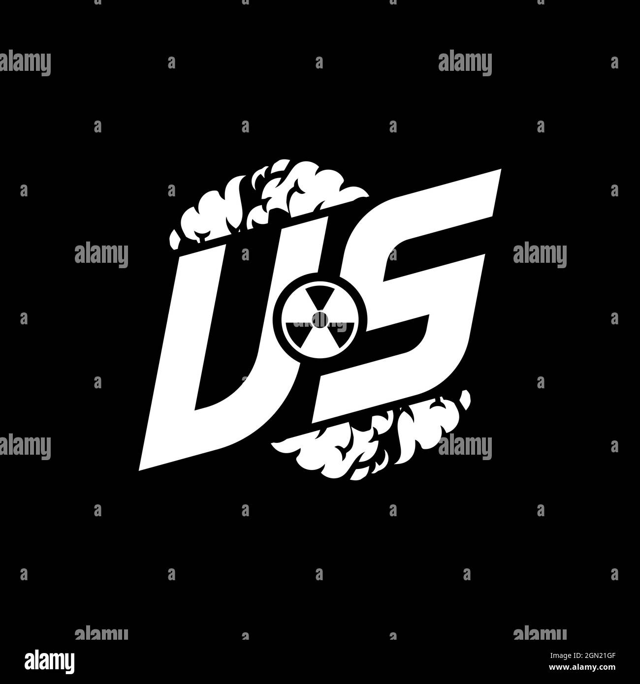 US Initial ESport Monogram with Shape and Smoke Style template vector Stock Vector