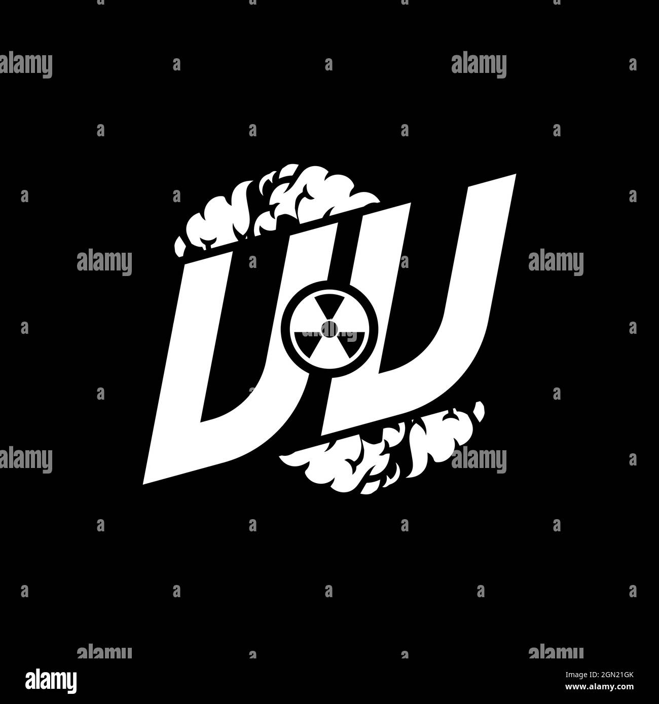 UU Initial ESport Monogram with Shape and Smoke Style template vector Stock Vector